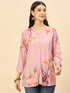 TP 1543 Artistic Floral Print Modal Top  Rose Mist