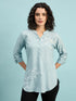 TC 1509 Blossom Breeze Printed Modal Tunic Top Ice Blue