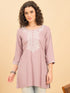 TC 1531 Modal Tunic Top with Handlook Blossom Embroidery  Lavender Mist