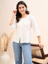TP 1432 Modern Pleated Modal Top  Pearl White