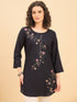 TC 1564 Embroidered Modal Tunic  Midnight Petal