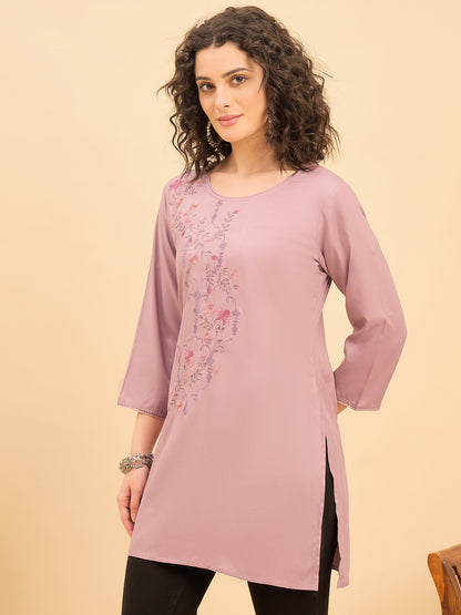 TC 1564 Embroidered Modal Tunic  Lavender Breeze
